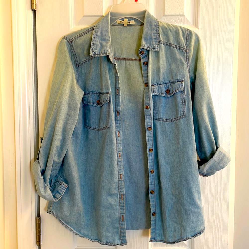 Classic soft jean “mom” shirt